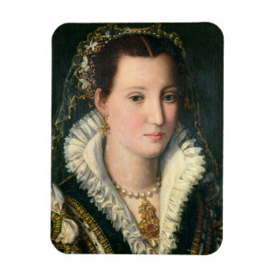 Porträt einer Dame (Öl auf Platte) 2 Magnet