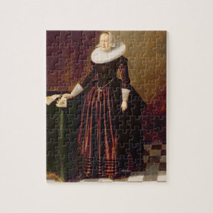 Porträt einer Dame (Öl auf Platte) Puzzle