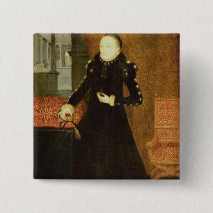 Porträt einer Dame, wahrscheinlich Katherine, Button