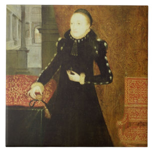 Porträt einer Dame, wahrscheinlich Katherine, Fliese