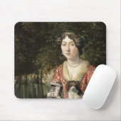 Porträt einer Dame Wearing ein rotes und weißes Mousepad (Mit Mouse)
