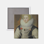 Porträt einer elisabethanischen Dame mit einem Pap Magnet (Vorderseite/Rückseite)