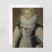 Porträt einer elisabethanischen Dame mit einem Pap Postkarte (Vorne/Hinten)