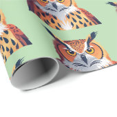 Porträt einer Eule mit großen Augen Geschenkpapier (Rolleneckpunkt)