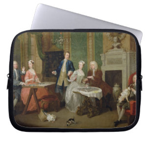 Porträt einer Familie, 1730s (Öl auf Leinwand) Laptopschutzhülle