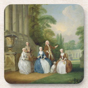 Porträt einer Familie, 1740 (Öl auf Leinwand) Untersetzer