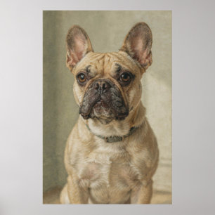 Porträt einer Französischen Bulldogge in warmen Ne Poster