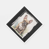 Porträt einer Französischen Bulldogge Serviette (Ecke)