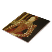 Porträt einer Frau, 1567 (Öl auf Platte) Fliese (Seite)