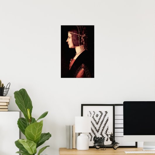 Porträt einer Frau (Beatrice d'Este) von Da Vinci Poster (Heimbüro)