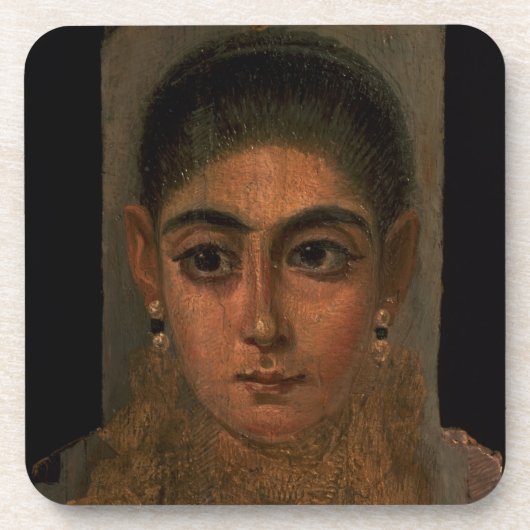 Porträt einer Frau, die eine GoldBrust, Grab trägt Getränkeuntersetzer (Vorderseite)