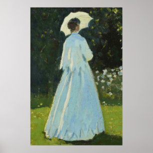 Porträt einer Frau im Vintage-Garten Poster