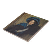 Porträt einer Frau in Blau (Raimundo de Madrazo) Fliese (Seite)