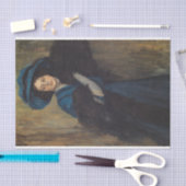 Porträt einer Frau in Blau (Raimundo de Madrazo) Seidenpapier (Handwerk)