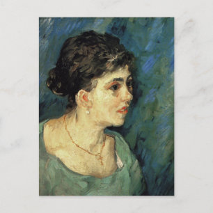 Porträt einer Frau in Blau, Van Gogh Fine Art Postkarte
