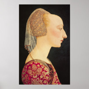 Porträt einer Frau in Rot, 1460-70 Poster