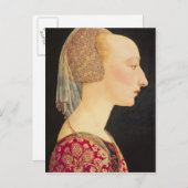 Porträt einer Frau in Rot, 1460-70 Postkarte (Vorne/Hinten)