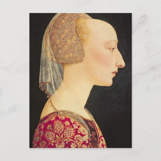 Porträt einer Frau in Rot, 1460-70 Postkarte (Vorderseite)