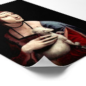 Porträt einer Frau mit Ermine von Da Vinci Poster (Ecke)