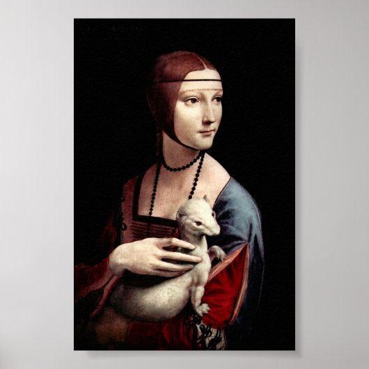 Porträt einer Frau mit Ermine von Da Vinci Poster (Vorne)