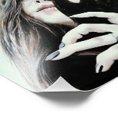 Porträt einer Frau mit künstlerischem Handschuh au Fotodruck (Ecke)