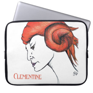 Porträt einer Frau mit tangerine-orangen Haaren Po Laptopschutzhülle