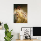 Porträt einer Frau (Öl auf Leinwand) Poster (Heimbüro)