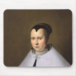 Porträt einer Frau (Öl auf Platte Mousepad