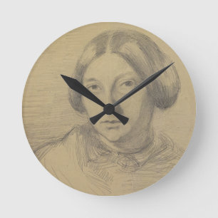 Porträt einer Frau, vielleicht George Sand Runde Wanduhr