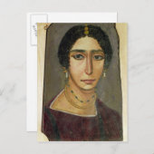Porträt einer Frau, von Fayum, 1.-. Jahrhundert Postkarte (Vorne/Hinten)