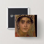 Porträt einer Frau, von Fayum, Romano-Ägyptisch, Button (Vorne & Hinten)