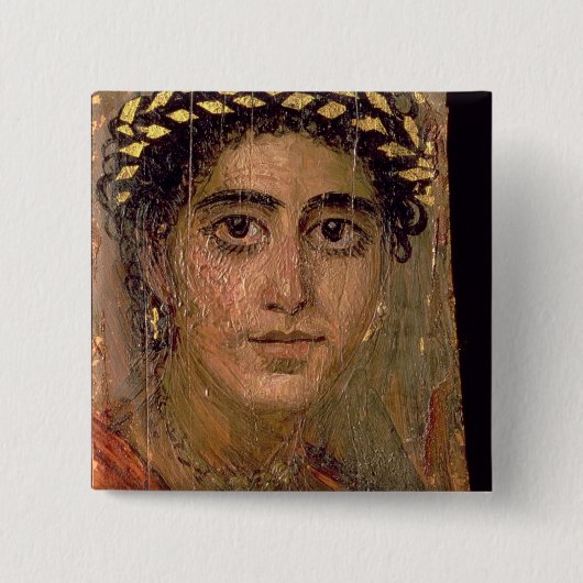Porträt einer Frau, von Fayum, Romano-Ägyptisch, Button (Vorderseite)