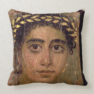 Porträt einer Frau, von Fayum, Romano-Ägyptisch, Kissen