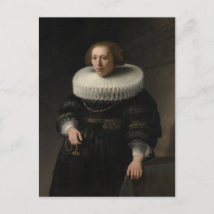 Porträt einer Frau von Rembrandt Postkarte