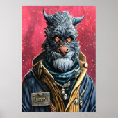 Porträt einer Furry Humanoid-Alien | AI Art Poster (Vorne)