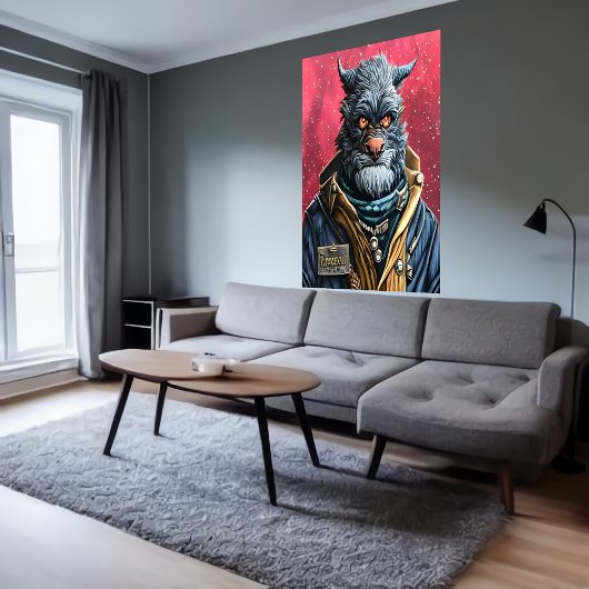 Porträt einer Furry Humanoid-Alien | AI Art Poster