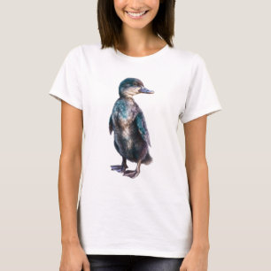 Porträt einer Hybrid-Entenküken in Schillernd Türk T-Shirt