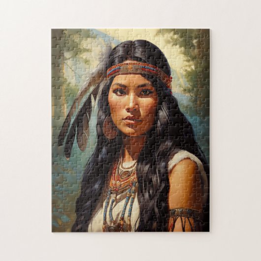 Porträt einer indianischen Frau Puzzle (Vertikal)