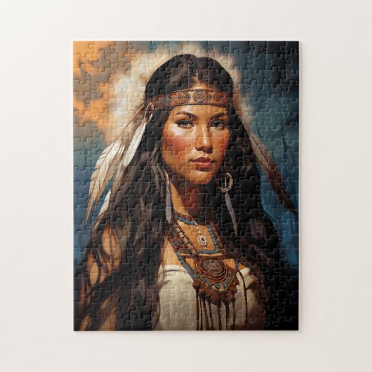 Porträt einer indianischen Frau Puzzle (Vertikal)