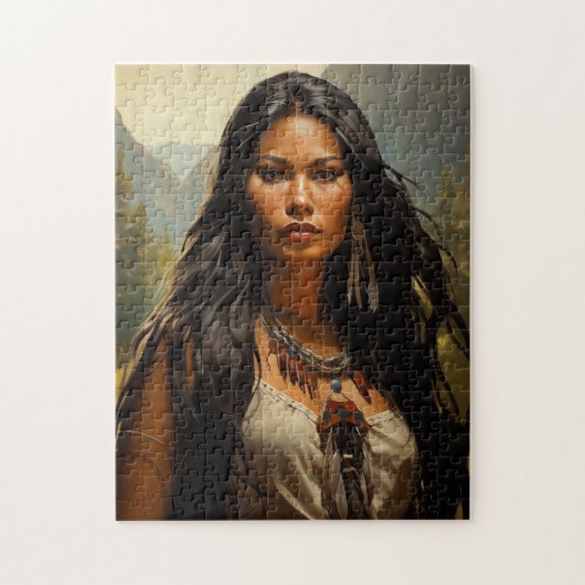 Porträt einer indianischen Frau Puzzle (Vertikal)