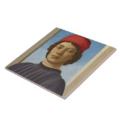 Porträt einer Jugend, c.1485 (Öl u. Tempera) Fliese (Seite)