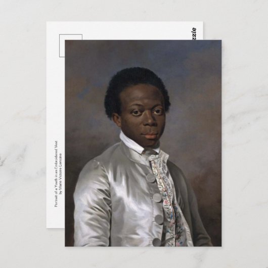 Porträt einer Jugend in einer von Lemoine bestickt Postkarte (Vorne/Hinten)