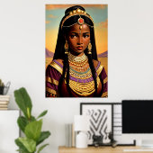 Porträt einer jungen afrikanischen Prinzessin | Ar Poster (Heimbüro)