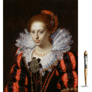 Porträt einer jungen Dame (1620), Paulus Moreelse Seidenpapier