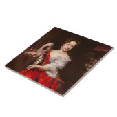 Porträt einer jungen Dame (Öl auf Leinwand) Fliese (Seite)