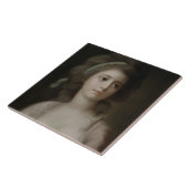 Porträt einer jungen Dame (Pastell auf Papier) Fliese (Seite)