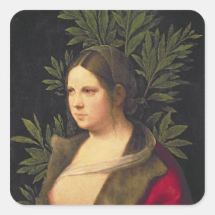 Porträt einer jungen Frau, 1506 Quadratischer Aufkleber