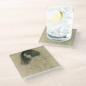 Porträt einer jungen Frau, 1896-97 Glasuntersetzer (Schrägansicht)