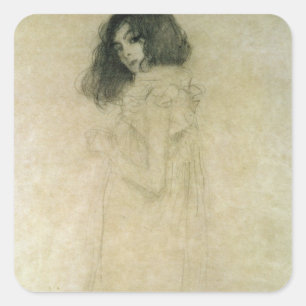 Porträt einer jungen Frau, 1896-97 Quadratischer Aufkleber