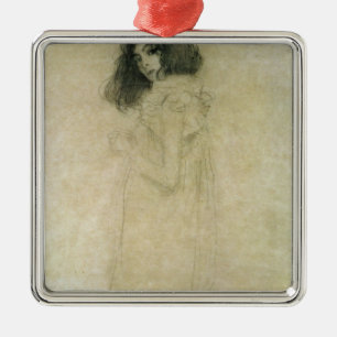 Porträt einer jungen Frau, 1896-97 Silbernes Ornament